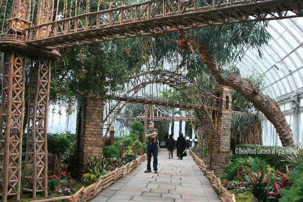 big bridges towering overhead trains chuffing back and forth gulliver in lilliput as people walk below - Bronx Botanical Garden Train Show big bridges towering overhead trains chuffing back and forth gulliver in lilliput as people walk below - Bronx Botanical Garden Train Show